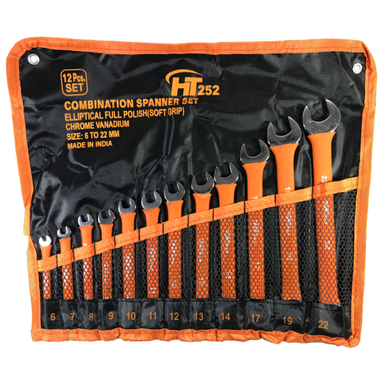 آچار یکسر تخت یکسر رینگی اچ تی 252 مدل HT252A مجموعه 12 عددی