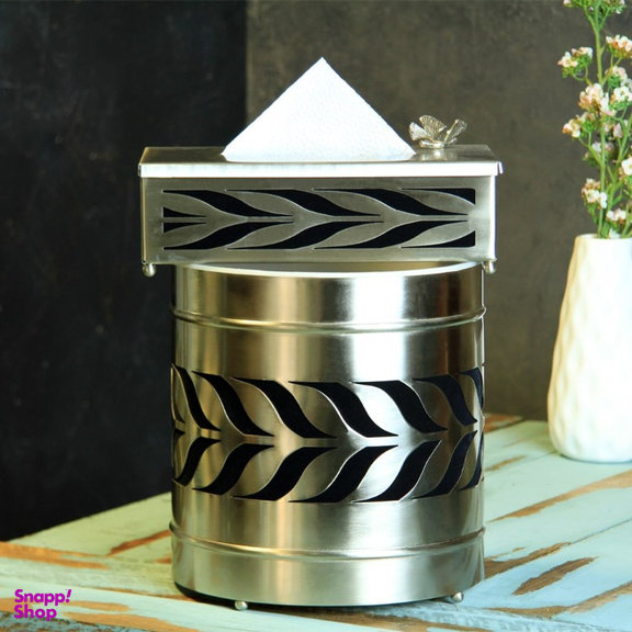 ست سطل زباله و جای دستمال کاغذی سالینو مدل برگ زیتون کد N-551