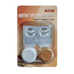 لنز چشم پرو نیو ویژن رنگ عسلی دور مشکی شماره 16 به همراه جای لنز