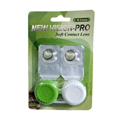 لنز چشم پرو نیو ویژن رنگ سبز دور مشکی وسط عسلی شماره 22 به همراه جالنزی