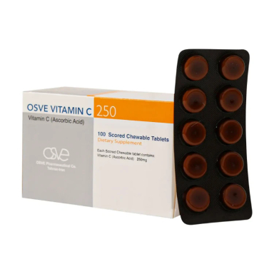قرص جویدنی ویتامین ث 250 میلی گرم اسوه بسته 100 عددی