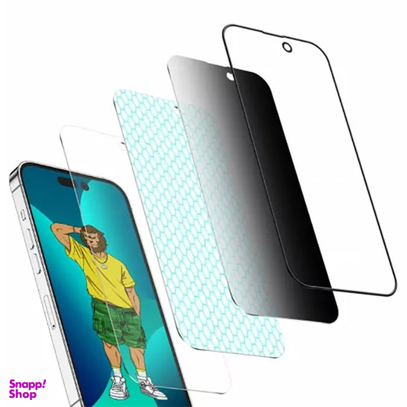 محافظ صفحه نمایش گرین مدل +3D Silicone حریم شخصی مناسب iPhone 14 Pro