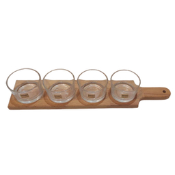 اردوخوری لیمون مدل گرد پایه چوبی کد RM2223 مجموعه 4 عددی