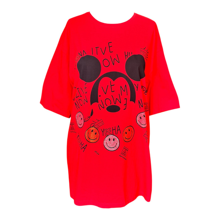 تیشرت لانگ زنانه کد tl01 رنگ قرمز