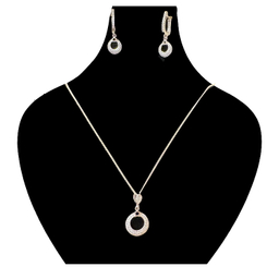 نیم ست نقره زنانه گیرا مدل راند کد G976