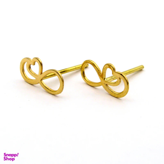 گوشواره طلا 18 عیار زنانه کاپانی طرح قلب و بی نهایت کد KE011