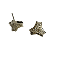 گوشواره نقره 925 عیار زنانه طرح ستاره سفید کد koro 2044