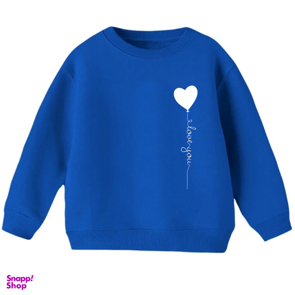 سویشرت دخترانه مدل قلب رنگ آبی