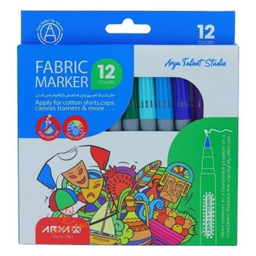 ماژیک رنگ آمیزی پارچه آریا کد 0180 بسته ۱۲ عددی