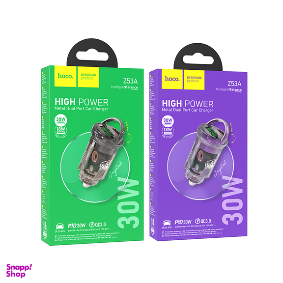 شارژر فندکی 30 وات هوکو مدل Z53A USB