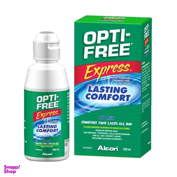محلول شستشوی لنز اپتی فری مدل Opti Free Express حجم 120 میلی لیتر