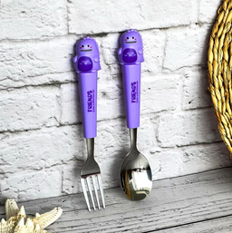 قاشق و چنگال کودک مدل عروسکی طرح دایناسور