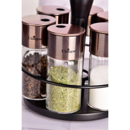 ست جای ادویه 6 پارچه یونیک کد 11043 به همراه استند