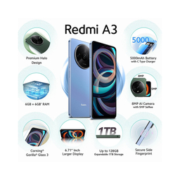 گوشی موبایل شیائومی مدل Redmi A3 دو سیم کارت ظرفیت 128 گیگابایت رم 4 گیگابایت