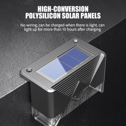 چراغ خورشیدی طرح لب پله ای مدل SOLAR  LIGHTS مجموعه 12 عددی