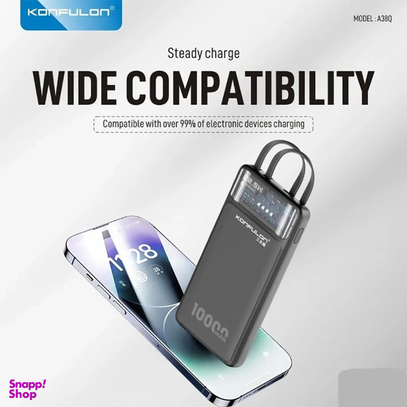 پاوربانک کانفلون مدل A38Q ظرفیت 10000 میلی آمپر ساعت