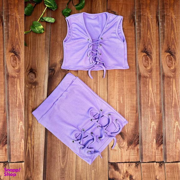 ست نیم تنه و دامن زنانه ناتوسا مدل 732 رنگ یاسی