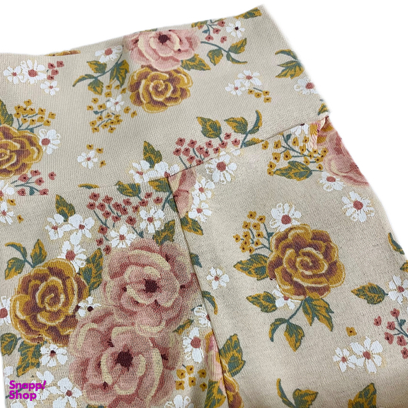 شلوار راحتی نوزادی مدل گل صورتی کمر پهن