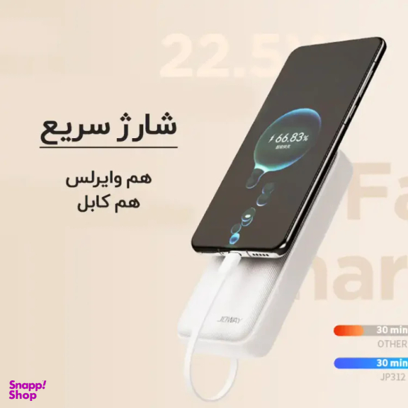پاوربانک جووی مدل JP312 ظرفیت 20000 میلی آمپر ساعت
