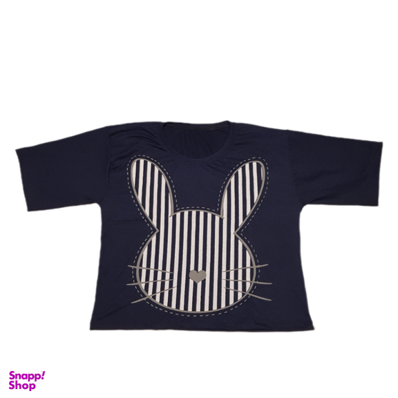 ست نیم تنه و شورتک زنانه کد 30555 رنگ سرمه ای