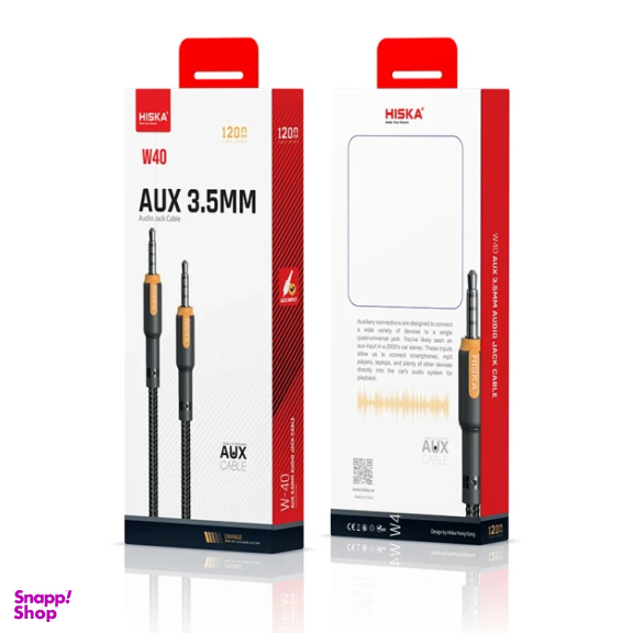 کابل AUX Jack 3.5mm هیسکا مدل W40 طول 1.2 متر