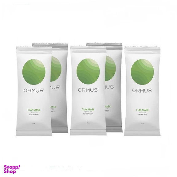 ماسک صورت اورموس مدل کمپلکس خاک رس و چای سبز وزن 30 گرم بسته 5 عددی