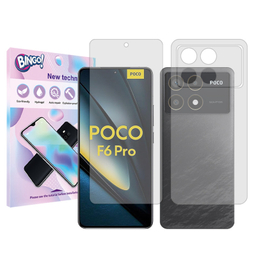 محافظ صفحه نمایش شفاف بینگو مدل Tough مناسب گوشی موبایل شیائومی Poco F6 Pro به همراه محافظ پشت گوشی