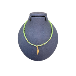 گردنبند طلا 18 عیار زنانه پانسی طرح پر کد mne18