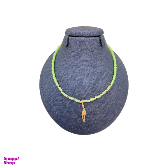 گردنبند طلا 18 عیار زنانه پانسی طرح پر کد mne18