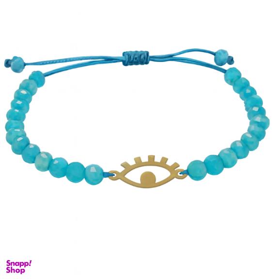 دستبند طلا 18 عیار زنانه مدل سنگی طرح چشم