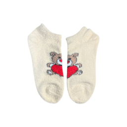 جوراب زنانه مچی پشمی طرح خرس کد 24241