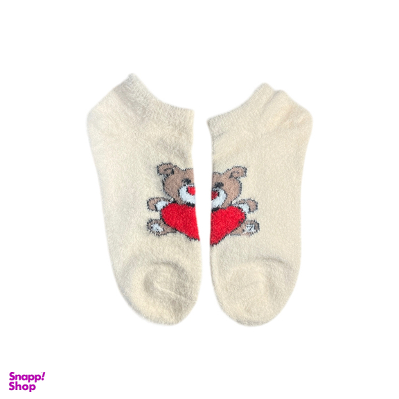 جوراب زنانه مچی پشمی طرح خرس کد 24241