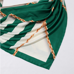 روسری زنانه آنالیا مدل ابریشم دست دوز طرح زنجیری کلاسیک کد ana-2821