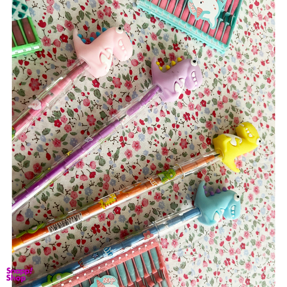 مداد فشنگی طرح دایناسور تپلکی کد 5 به همراه 24 عدد نوک اضافه