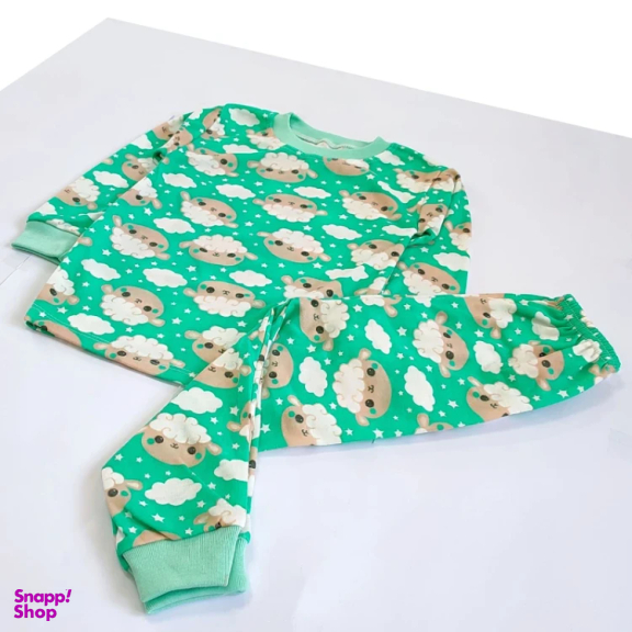 ست تیشرت آستین بلند و شلوار راحتی نوزادی مدل ببعی کد 4156 رنگ سبز