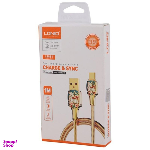 کابل شارژ USB به Type-C الدینیو مدل LS881 30W طول 1 متر