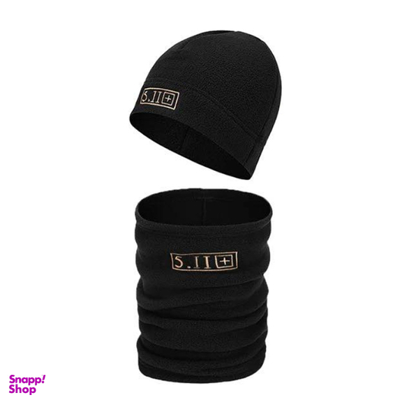 کلاه و اسکارف موتورسواری پلار مدل 5.11 رنگ مشکی مجموعه 2 عددی