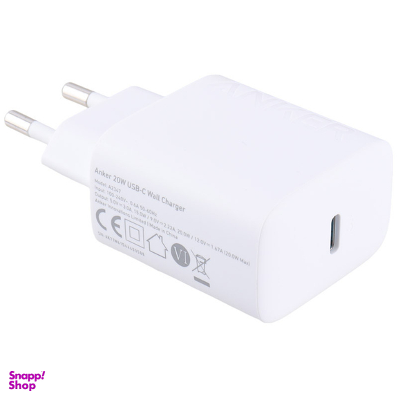 شارژر دیواری فست شارژ انکر مدل Select Charger A2347 3A 20W