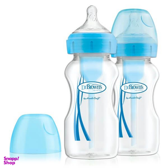 شیشه شیر دکتر براونز مدل پهن آپشن پلاس گنجایش 270 میلی لیتر بسته 2 عددی