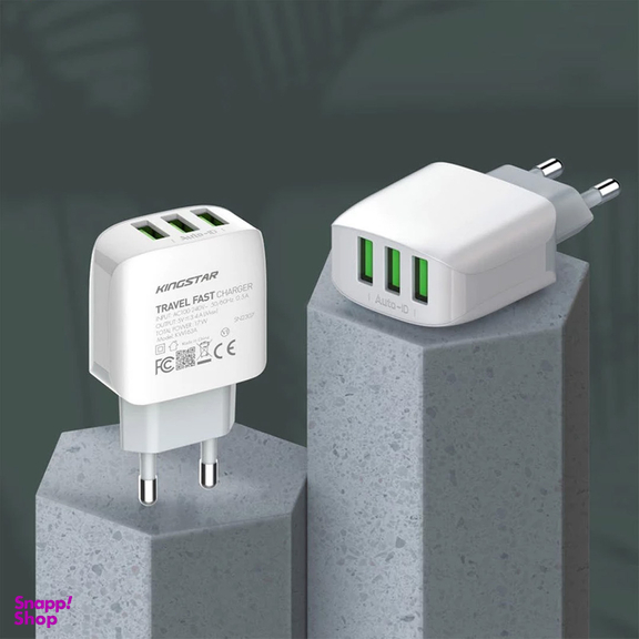 شارژر دیواری 17 وات کینگ استار مدل KW163A PD به همراه کابل MicroUSB
