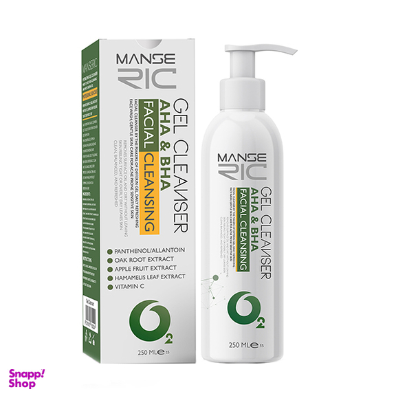 ژل پاک کننده مانسریک مدل AHA & BHA حجم 250 میلی لیتر