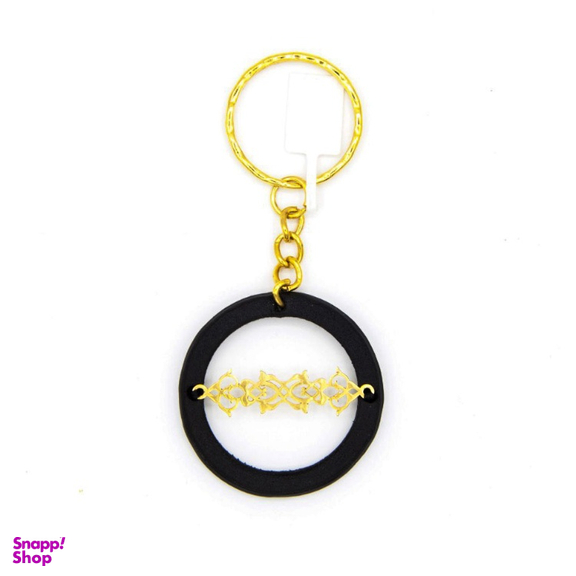 جاسوئیچی چرم و طلا 18 عیار طرح اسلیمی فرم پیچک کد K006