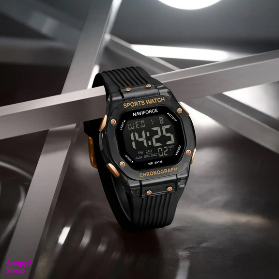 ساعت دیجیتال نیوی فورس مدل Naviforce Nf7113 رنگ مشکی پین طلایی