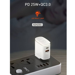 شارژر دیواری 25 وات الدینیو مدل A2423C همراه با کابل USB-C