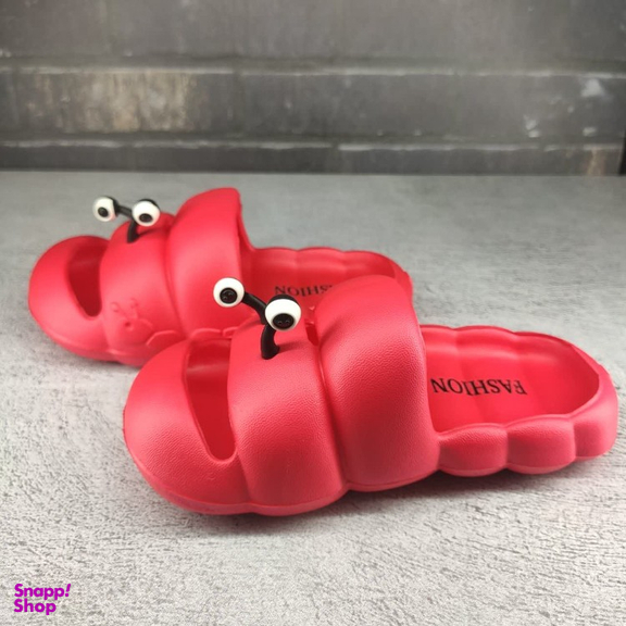 دمپایی دخترانه پاپا مدل حلزونی رنگ قرمز