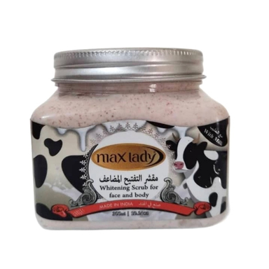 اسکراب صورت و بدن مکس لیدی مدل شیر گاو حجم 300 میلی لیتر