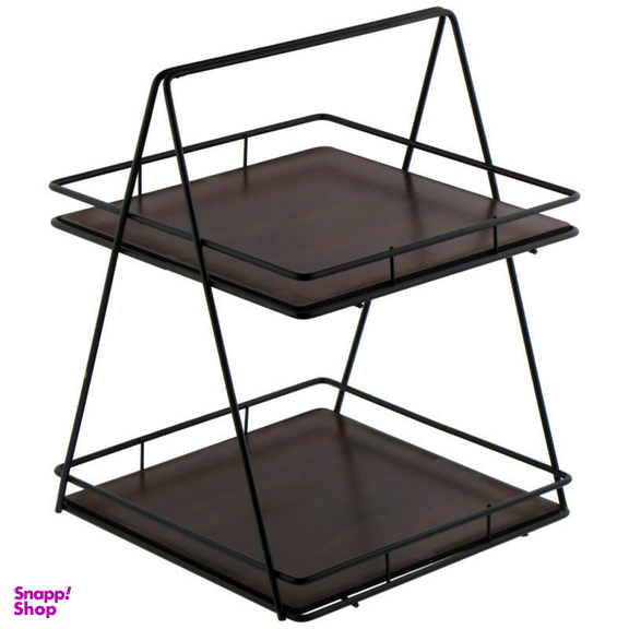 استند پذیرایی مدل دو طبقه کف چوبی