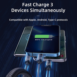 کابل تبدیل USB به لایتنینگ/USB-C/microUSB جوی روم مدل S-1T3015A5 طول 1/2 متر