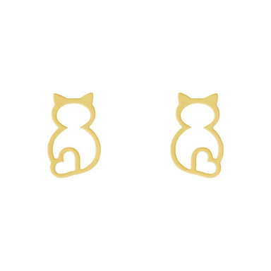 گوشواره طلا ۱۸ عیار زنانه میو گلد مدل گربه کد E155