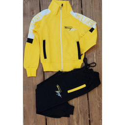 ست سویشرت و شلوار مدل تامی رنگ مشکی زرد